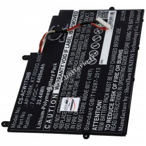 Batterie pour ordinateur portable Acer Aspire Switch 11 SW5-173 / Aspire Switch 11 SW5-173P / Type AP15B8K