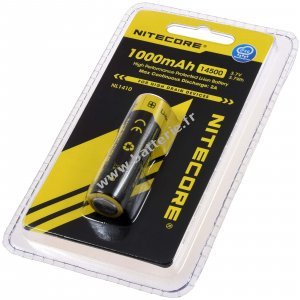 Batterie Li-Ion Nitecore type 14500 NL1410 1000mAh