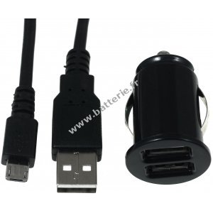 Alimentation lectrique USB 2,1A + cble USB haute vitesse 2.0 avec Micro-USB & Adaptateur de chargement pour voiture 2x USB