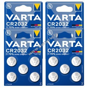 20x VARTA CR2032 DL2032 ECR2032 Piles bouton au lithium - Blister de 4x 5 pour montres, cls de voiture