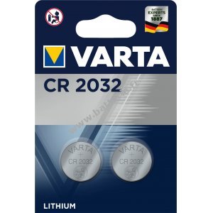 Pile bouton au lithium Varta CR2032, remplace DL2032 IEC CR2032 Blister de 2 pices