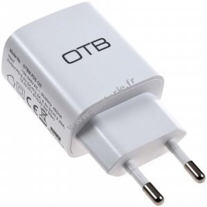 Adaptateur de charge avec USB-C Type-C 5V 3,0A Blanc pour appareils avec port de charge USB-C