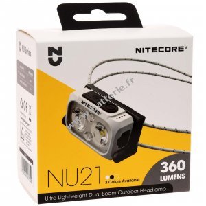 Nitecore NU21 LED Lampe frontale, Headlamp, USB-C, max. 360 lumens