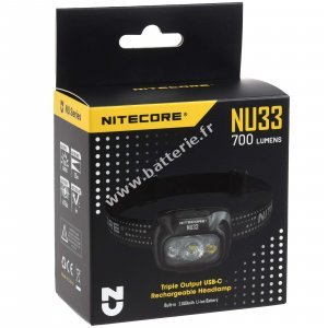 Nitecore NU33 LED Lampe frontale, Headlamp, USB-C, max. 700 lumens