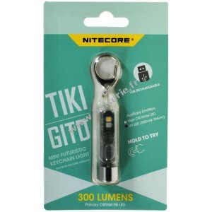 Lampe torche porte-cls Nitecore TIKI GITD - Glow in the Dark, avec micro-USB