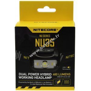 Nitecore NU35 LED Lampe frontale, Headlamp, USB-C, max. 460 lumens