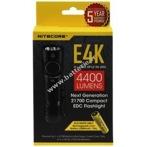 Nitecore E4K Tactical lampe EDC, lampe de poche 4400 lumens