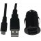 Alimentation lectrique USB 2,1A + cble USB haute vitesse 2.0 avec Micro-USB & Adaptateur de chargement pour voiture 2x USB