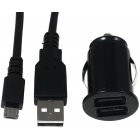 Alimentation lectrique USB 2,1A + cble USB haute vitesse 2.0 avec Micro-USB & Adaptateur de chargement pour voiture 2x USB