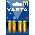 Varta Piles AA LR06 Alcalines Mignon Longlife 1,5V Blister de 4