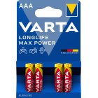 Varta Piles AAA LR03 Alcaline Micro Longlife Max Power 1,5V blister de 4