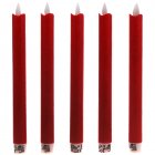 Lot de 5 bougies bton rouges en cire vritable LED, tlcommande incluse